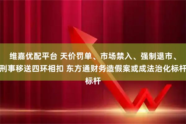 维嘉优配平台 天价罚单、市场禁入、强制退市、刑事移送四环相扣 东方通财务造假案或成法治化标杆