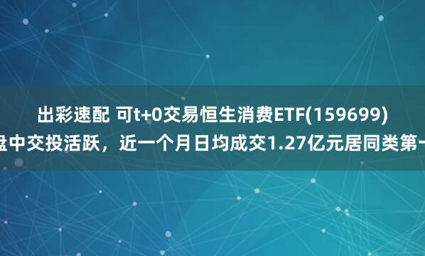 出彩速配 可t+0交易恒生消费ETF(159699)盘中交投活跃，近一个月日均成交1.27亿元居同类第一