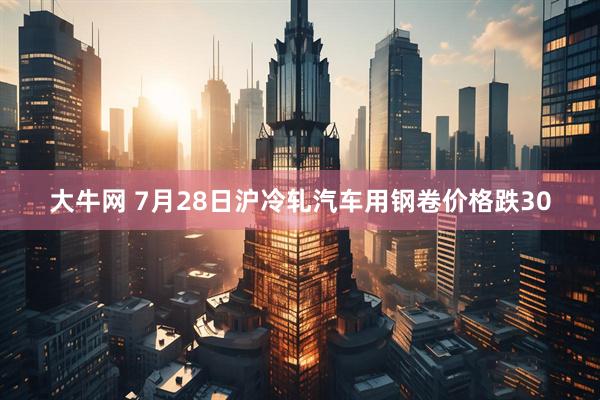 大牛网 7月28日沪冷轧汽车用钢卷价格跌30